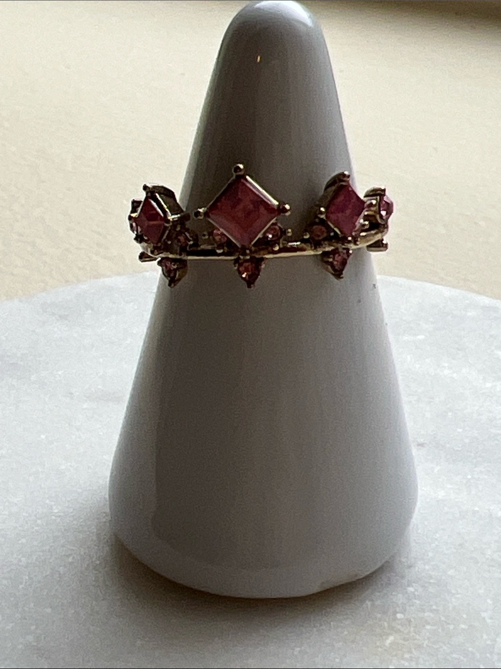 Free People Pink and Gold Gemstone Ring